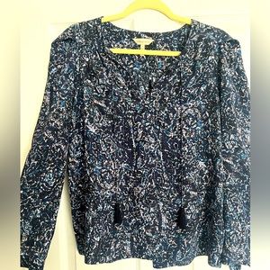 Rebecca Taylor Silk Tie Front Blouse